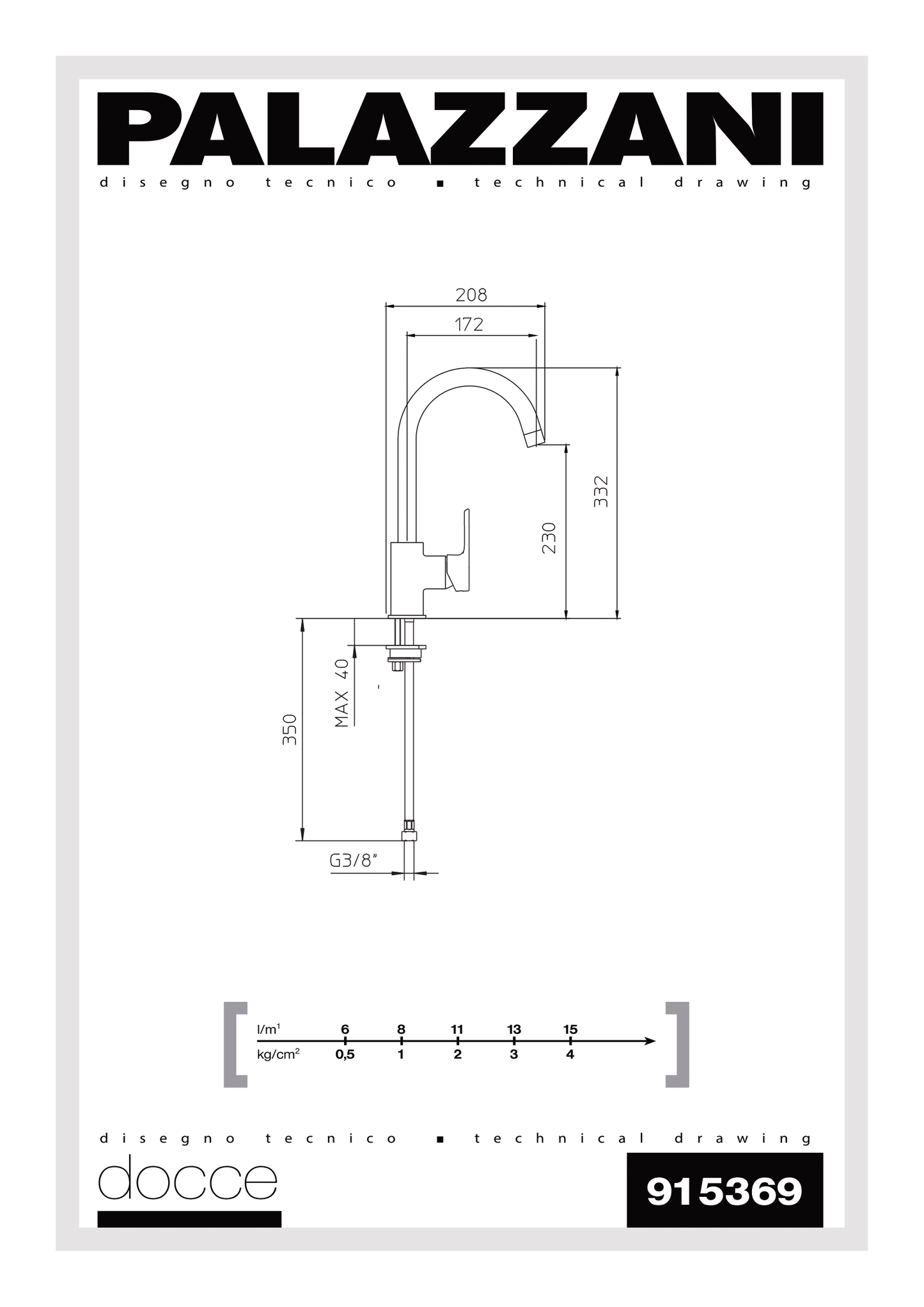 Miscelatore Lavello Monocomando Palazzani  Cromo