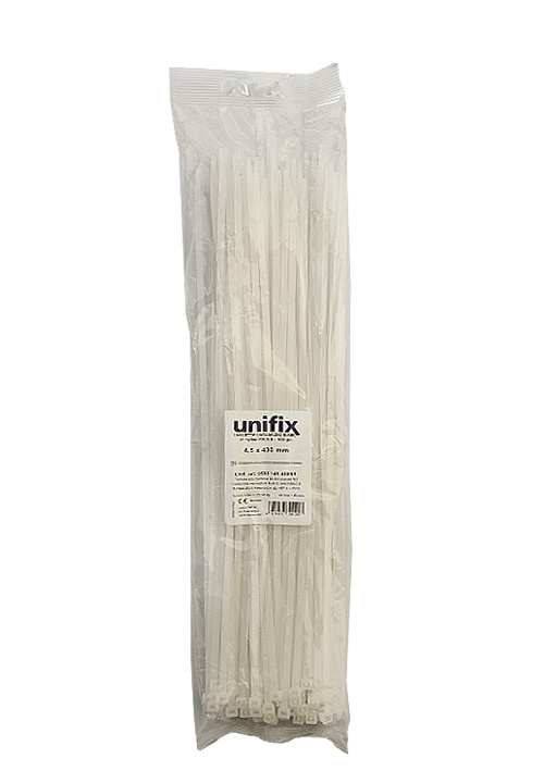 Unifix Fascette Cablaggio in Nylon Colore Bianco 430x4,5mm 100 pz