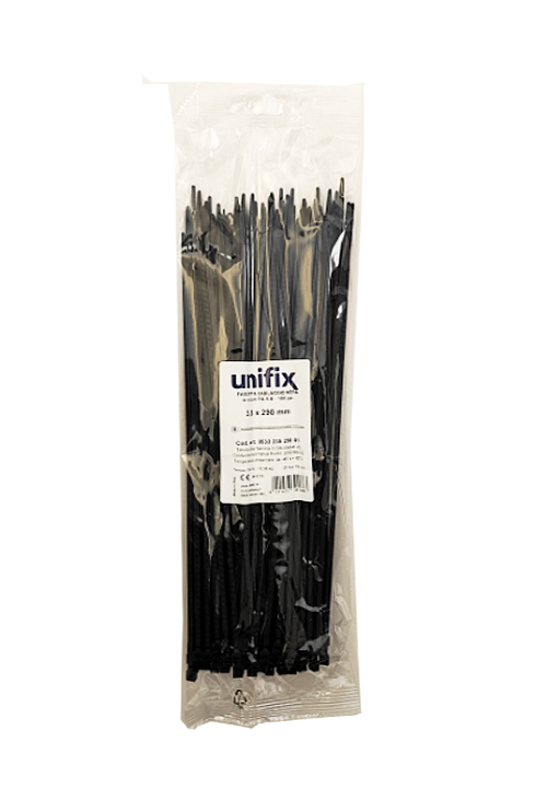 Unifix Fascette Cablaggio in Nylon Colore Nero 290x3,5mm 100 pz