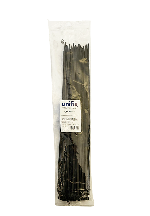 Unifix Fascette Cablaggio in Nylon Colore Nero 430x4,5 mm 100 pz