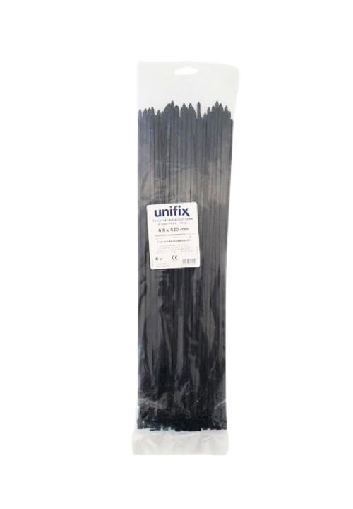 Unifix Fascette Cablaggio in Nylon Colore Nero 430X4,8 mm 100 pz