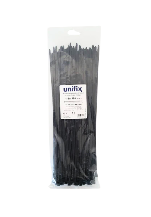 Unifix Fascette Cablaggio in Nylon Colore Nero 350X4,8 mm 100 pz