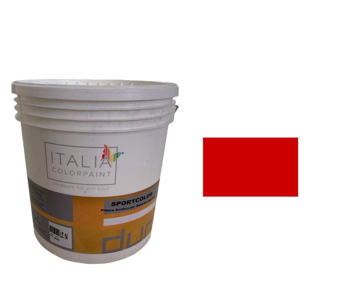 Idropittura Sportcolor Rosso 14 Lt Italia Colorpaint Duriplastic