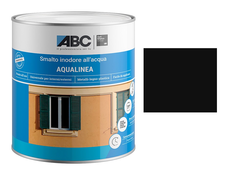 ABC Aqualinea Smalto Seta 0036 Nero 1 Lt