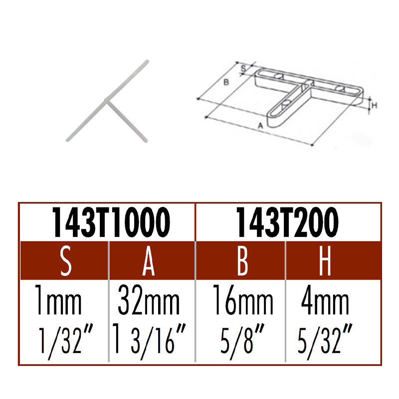 Distanziatori per Piastrelle  a "T" mm.1 Confezione da 200 Pezzi Raimondi