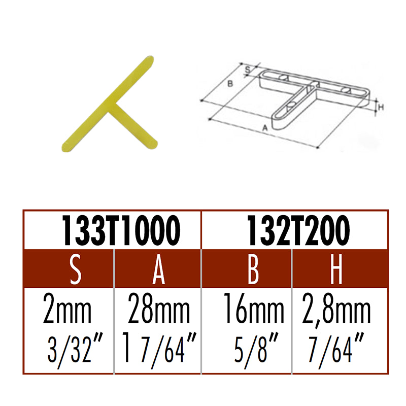 Distanziatori per Piastrelle a "T" mm.2 Confezione da 200 pezzi Raimondi